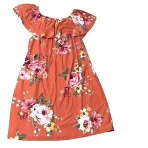 Mirabilia Flowy Floral Print Ruffle Top Dress Size Small